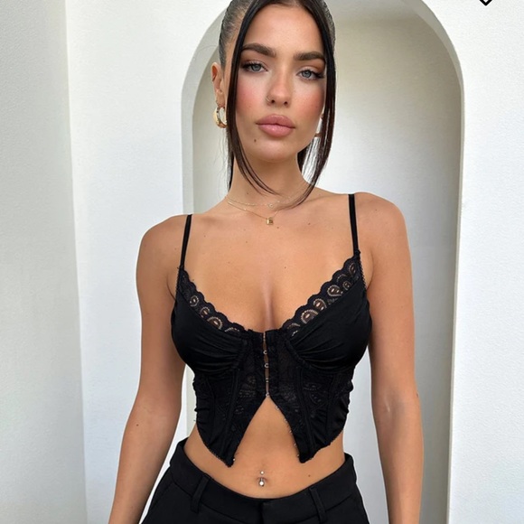 That's So Fetch Joelle Top Black Corset Size 4 NWT - Picture 1 of 6